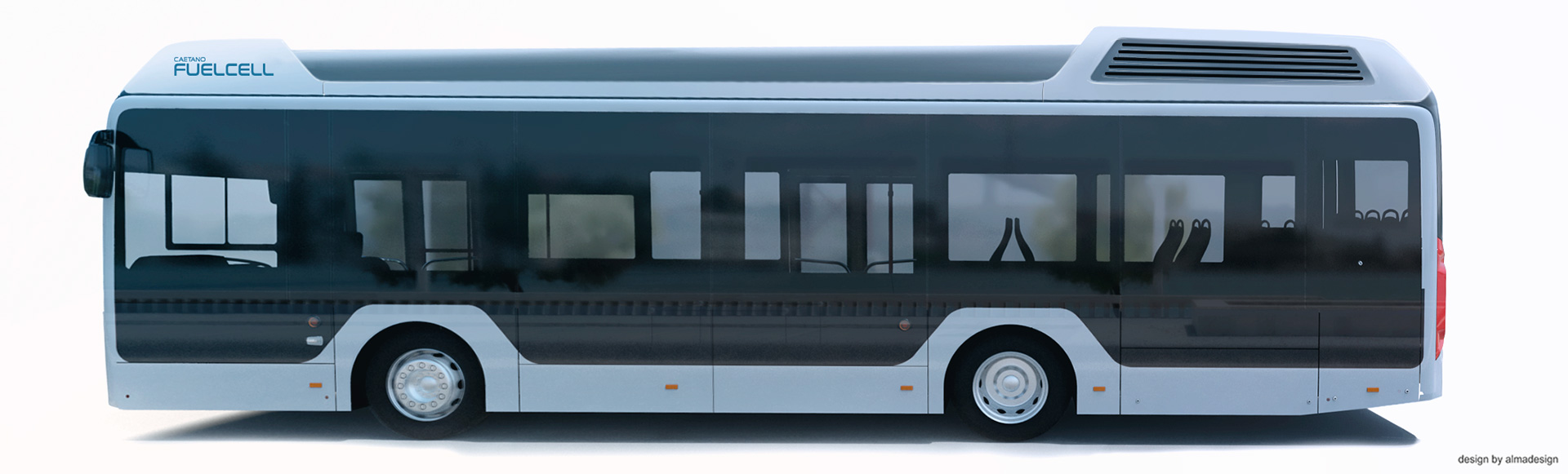 Caetano fuel cell bus on a test in Oviedo - Sustainable Bus