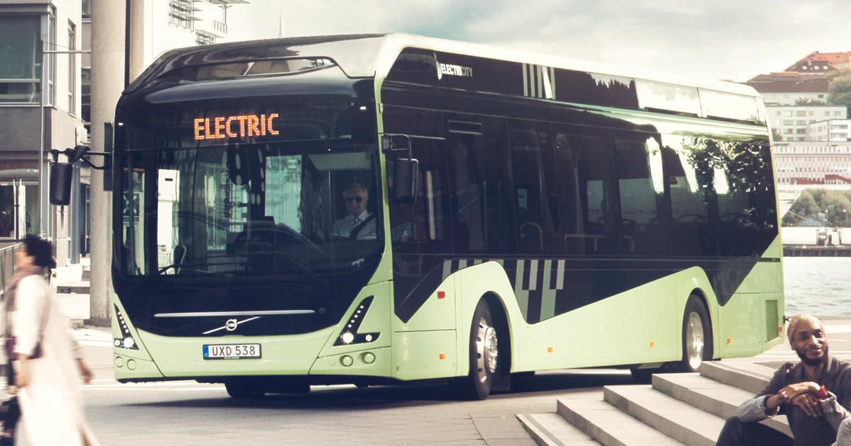 Gothenburg in the electric bus there is a library