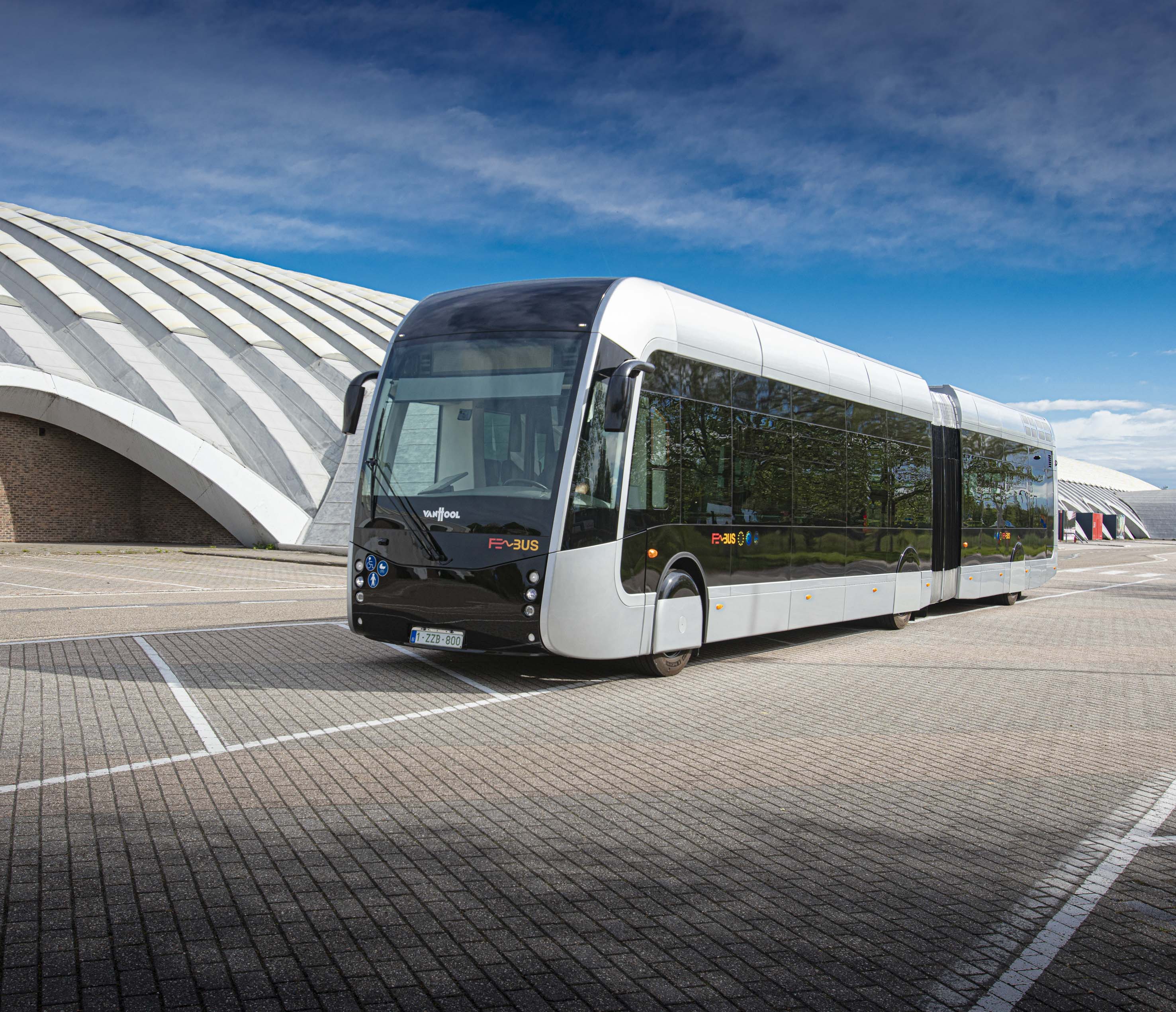 Van Hool at Busworld 2019 with hydrogen bus and ecoach featuring