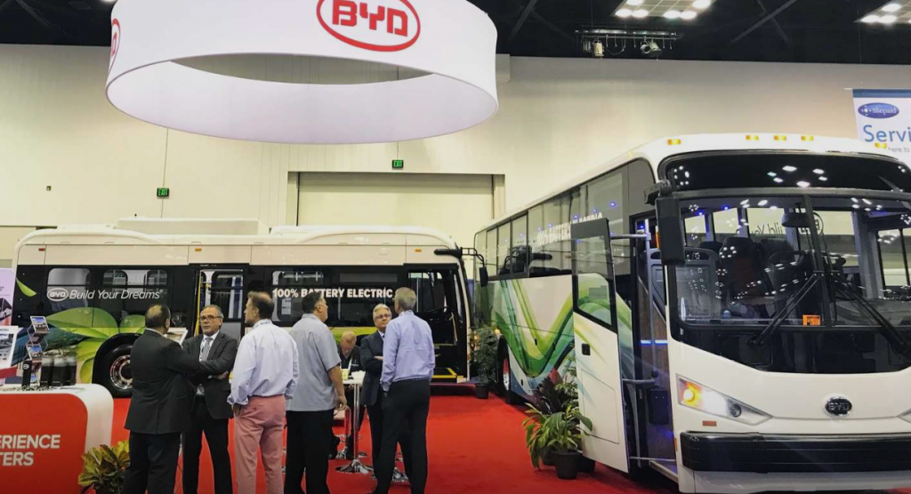 byd electric bus north america