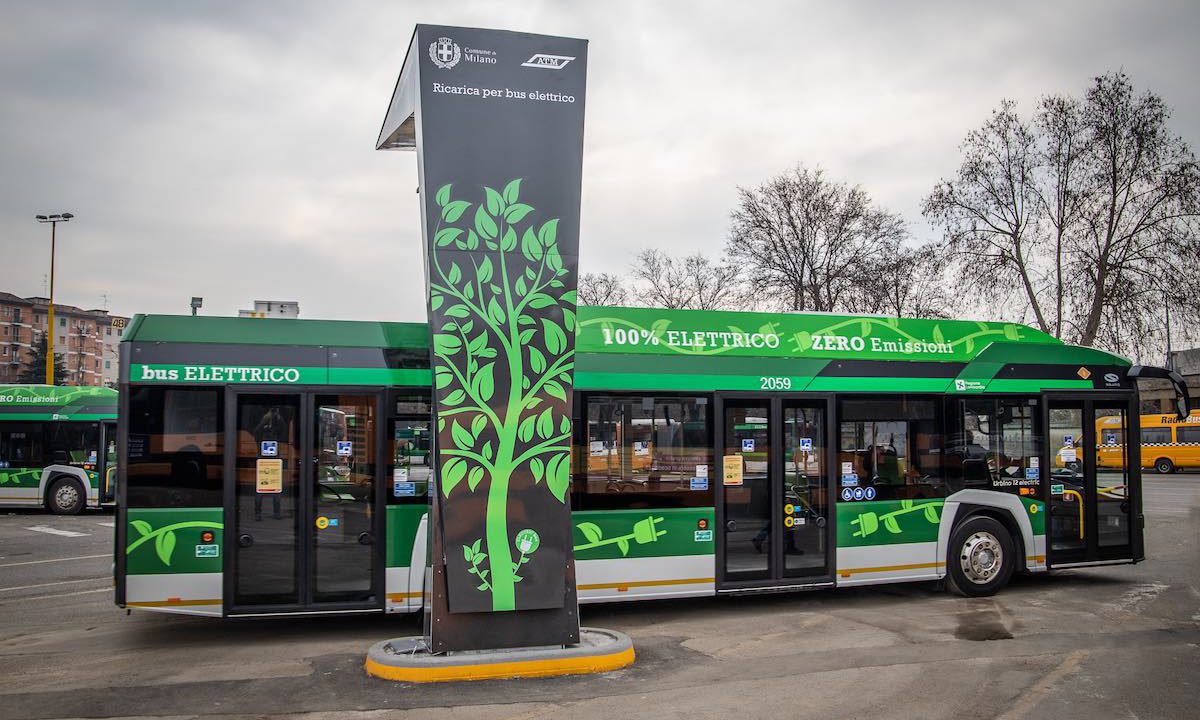 Fast charging stations for electric buses installed in Milan. 170 e