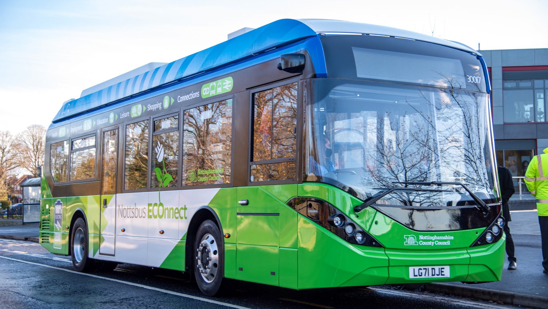 Greener Nottingham two 10meter ebuses delivered by ADL BYD. The
