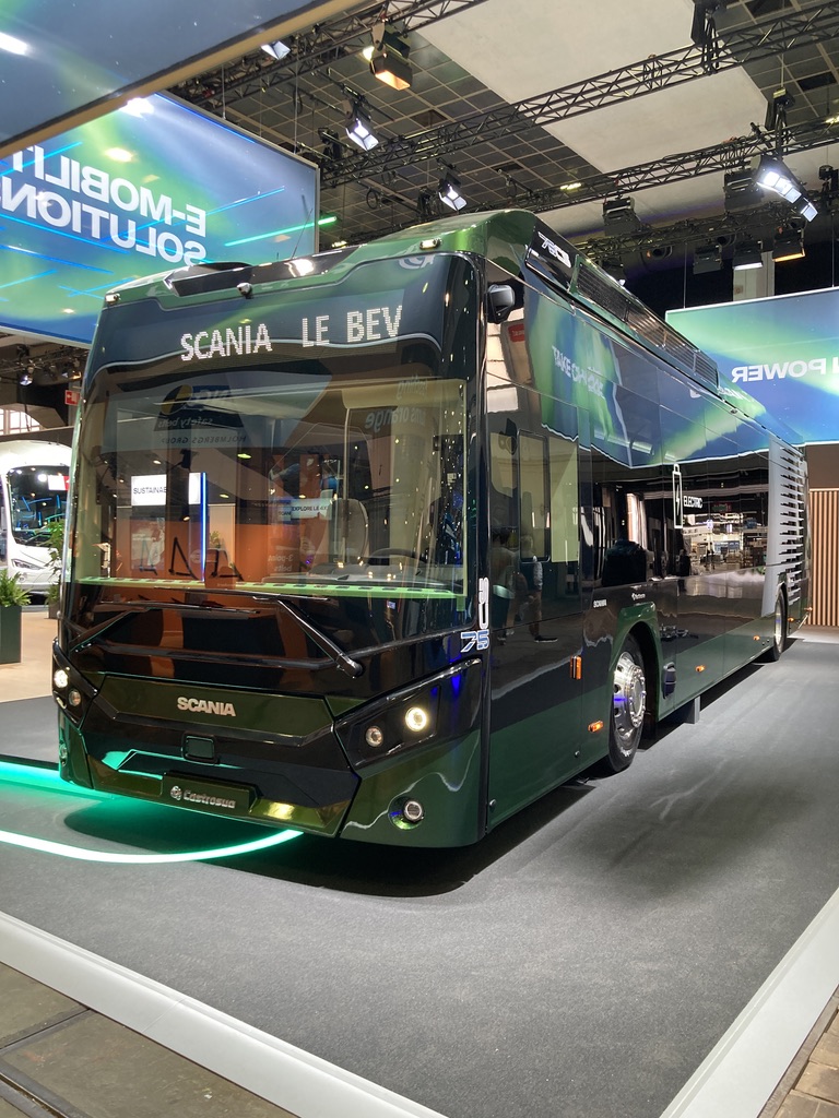 Scania unveiled its new battery-electric bus platform in Busworld